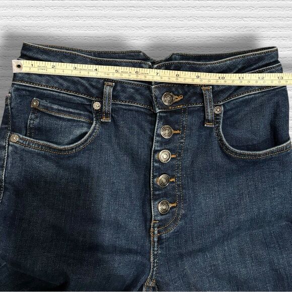 We The Free by Free People Button Fly Skinny Jeans Dark Wash Size 27 High Rise - Picture 5 of 9